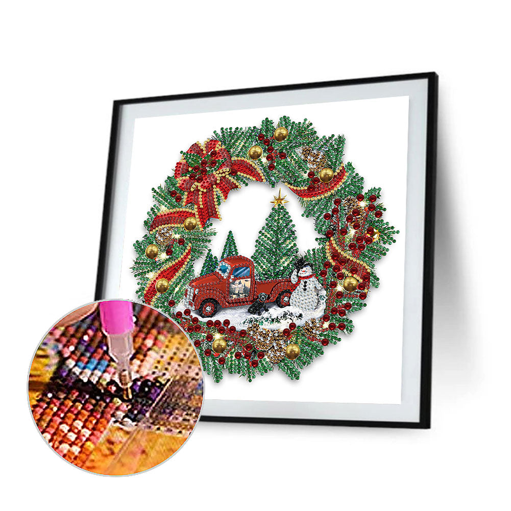 Christmas Wreath - Special Shaped Drill Diamond Painting 30*30CM