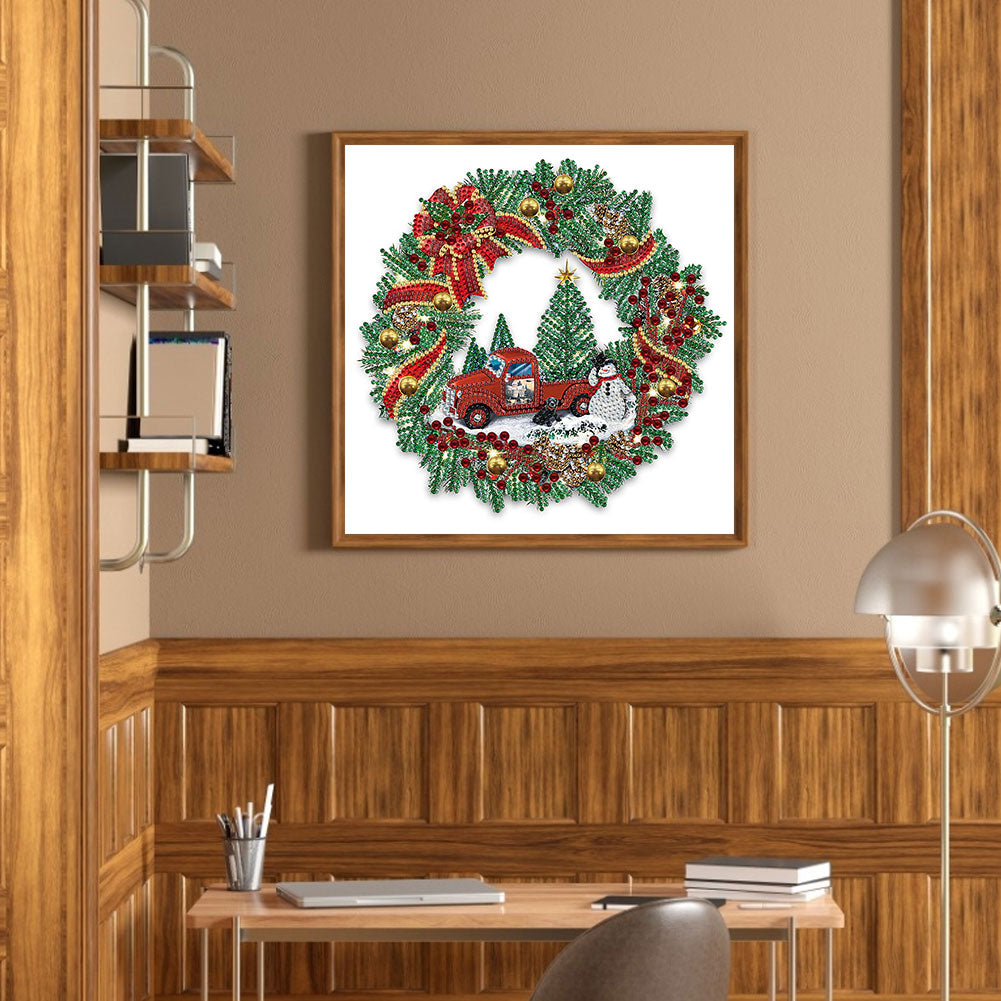 Christmas Wreath - Special Shaped Drill Diamond Painting 30*30CM