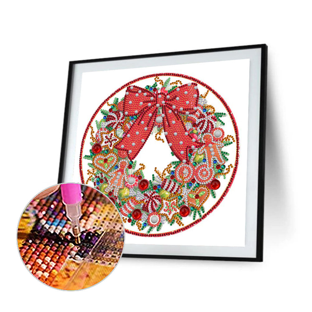 Christmas Wreath - Special Shaped Drill Diamond Painting 30*30CM