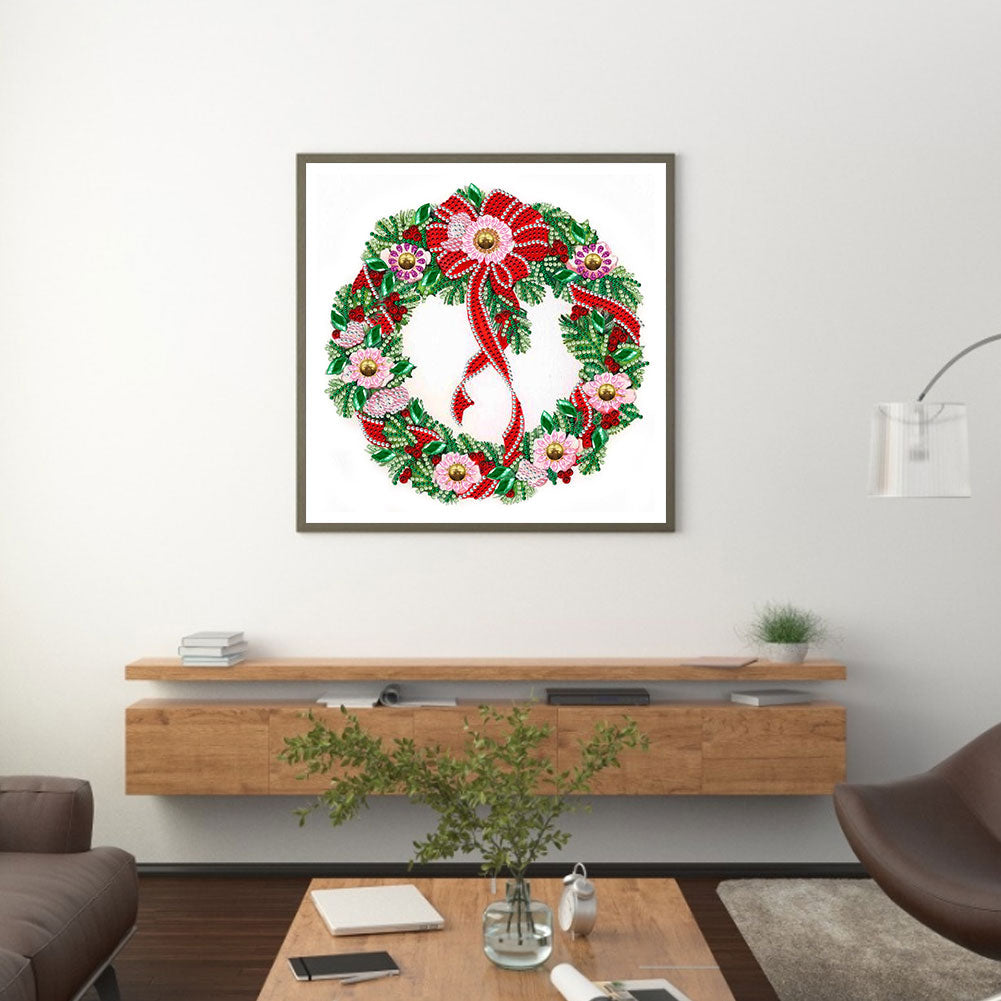 Christmas Wreath - Special Shaped Drill Diamond Painting 30*30CM