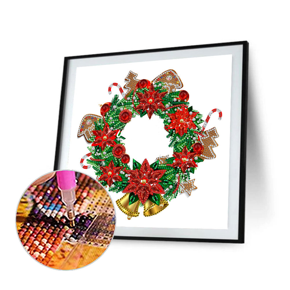 Christmas Wreath - Special Shaped Drill Diamond Painting 30*30CM