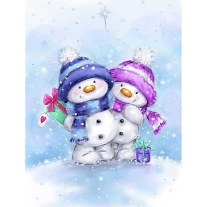 Snowman - Full Round Drill Diamond Painting 30*40CM