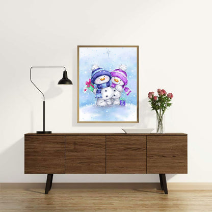 Snowman - Full Round Drill Diamond Painting 30*40CM