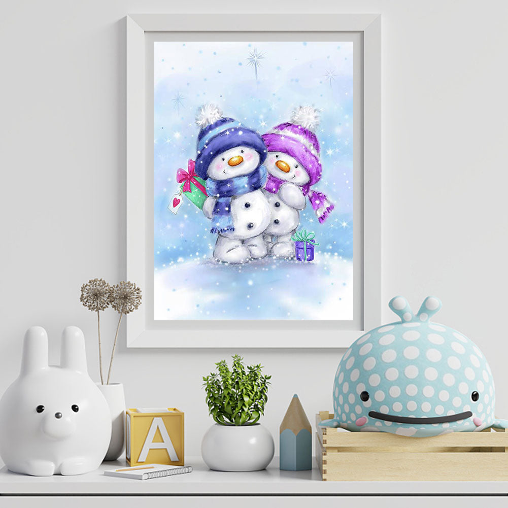 Snowman - Full Round Drill Diamond Painting 30*40CM