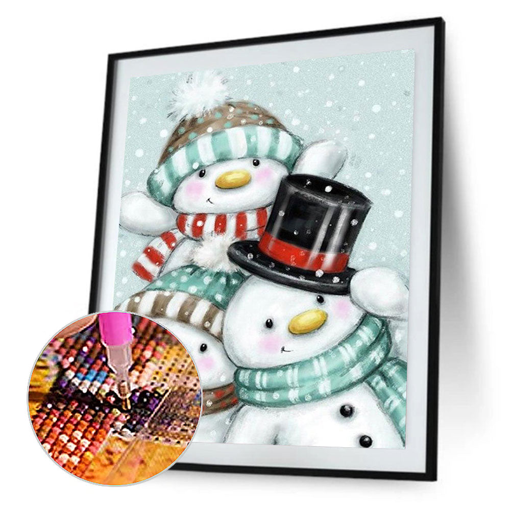 Snowman - Full Round Drill Diamond Painting 30*40CM