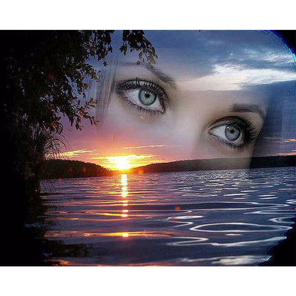 Beautiful Eyes At Sunset - Full Round Drill Diamond Painting 60*50CM