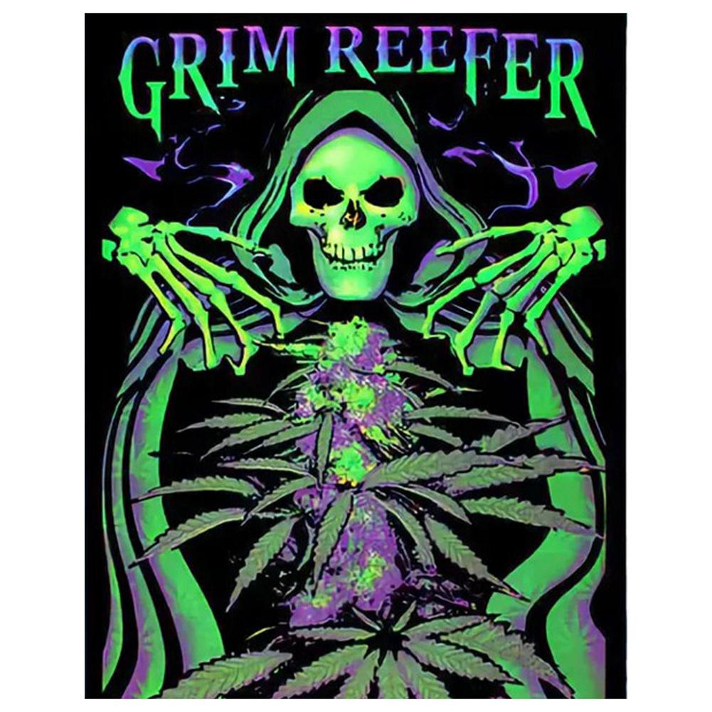 Green Skull 50*60CM(Canvas) Full Round Drill Diamond Painting