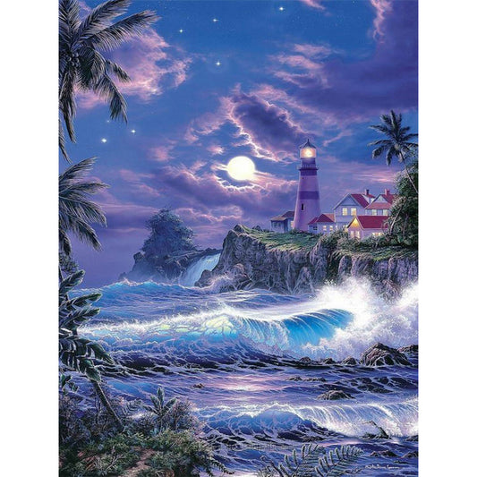 Seaside Lighthouse - Full Square Drill Diamond Painting 30*40CM