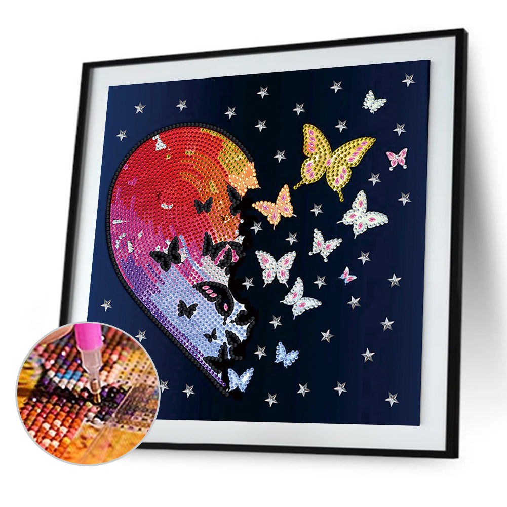 Love Butterfly - Special Shaped Drill Diamond Painting 30*30CM