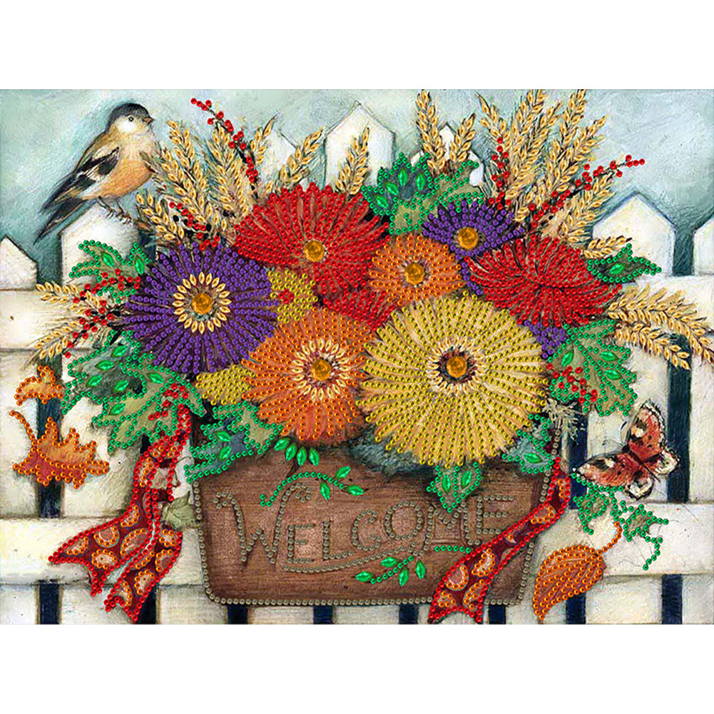 Colorful Daisies Bouquet - Special Shaped Drill Diamond Painting 40*30CM