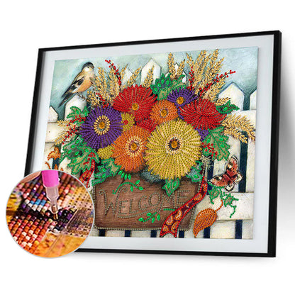 Colorful Daisies Bouquet - Special Shaped Drill Diamond Painting 40*30CM