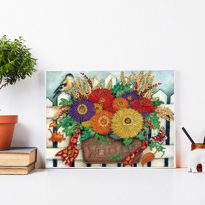 Colorful Daisies Bouquet - Special Shaped Drill Diamond Painting 40*30CM