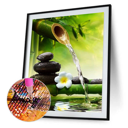 Zen Stone Flowing Water - Full Round Drill Diamond Painting 30*40CM