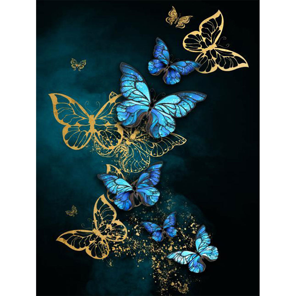 Bronzing Butterfly - Full Round Drill Diamond Painting 50*60CM