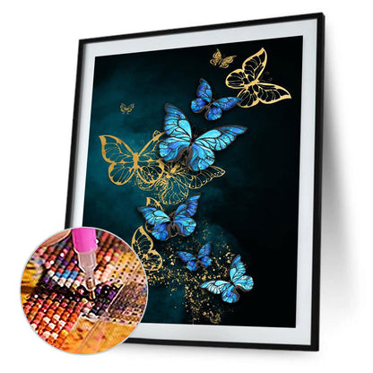 Bronzing Butterfly - Full Round Drill Diamond Painting 50*60CM