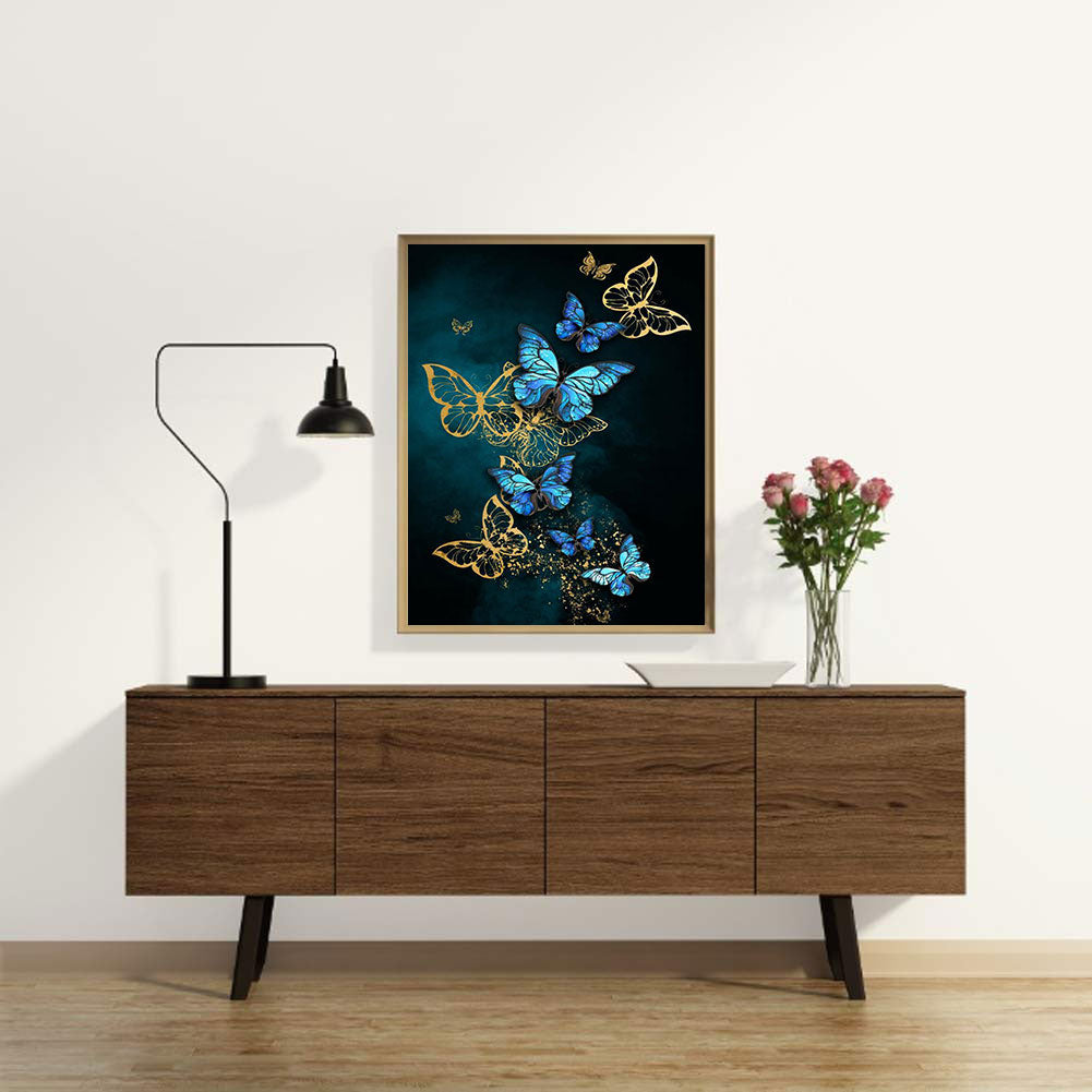 Bronzing Butterfly - Full Round Drill Diamond Painting 50*60CM