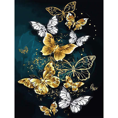 Bronzing Butterfly - Full Round Drill Diamond Painting 50*60CM