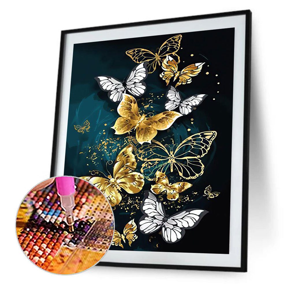 Bronzing Butterfly - Full Round Drill Diamond Painting 50*60CM