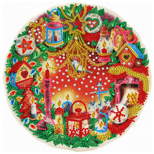 Christmas Wreath - Special Shaped Drill Diamond Painting 30*30CM