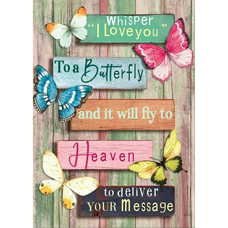 Butterfly English Painting 30*40CM(Canvas) Full Round Drill Diamond Painting