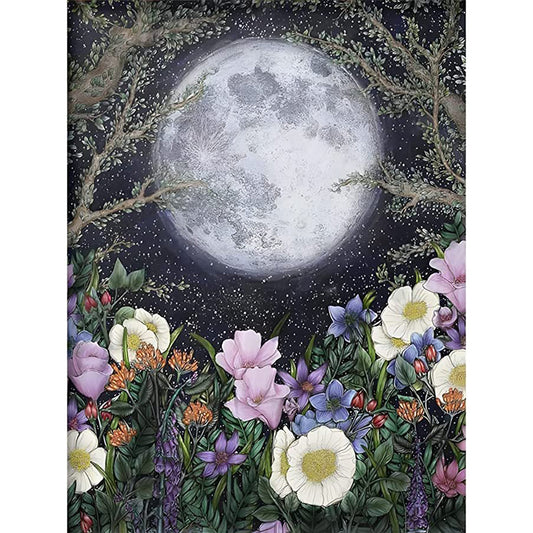 Garden Under The Moon 30*40CM(Canvas) Full Round Drill Diamond Painting