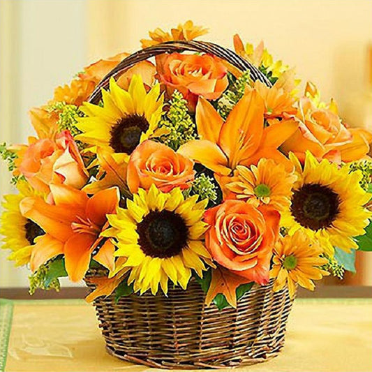 Sunflower Bouquet - Full Round Drill Diamond Painting 50*50CM