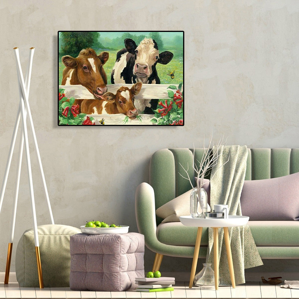 Farm Cow - Full Square Drill Diamond Painting 60*50CM