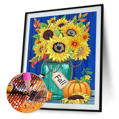 Harvest Autumn Pumpkin Bouquet - Special Shaped Drill Diamond Painting 30*40CM