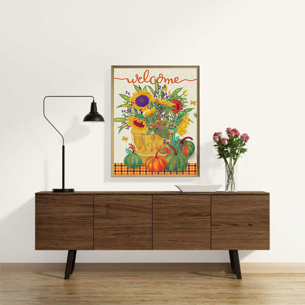 Harvest Autumn Pumpkin Bouquet - Special Shaped Drill Diamond Painting 30*40CM