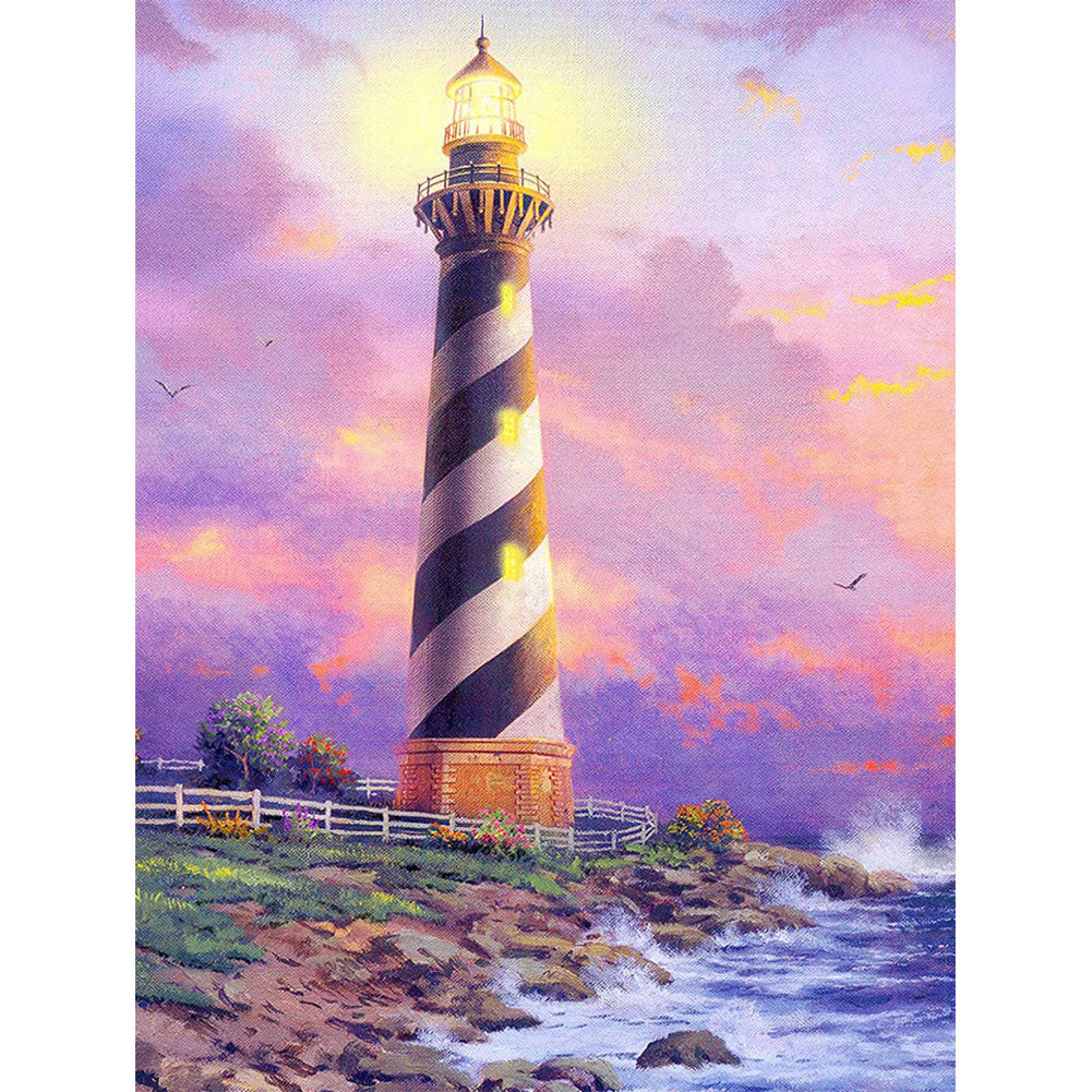 Seaside Lighthouse - Full Round Drill Diamond Painting 40*50CM