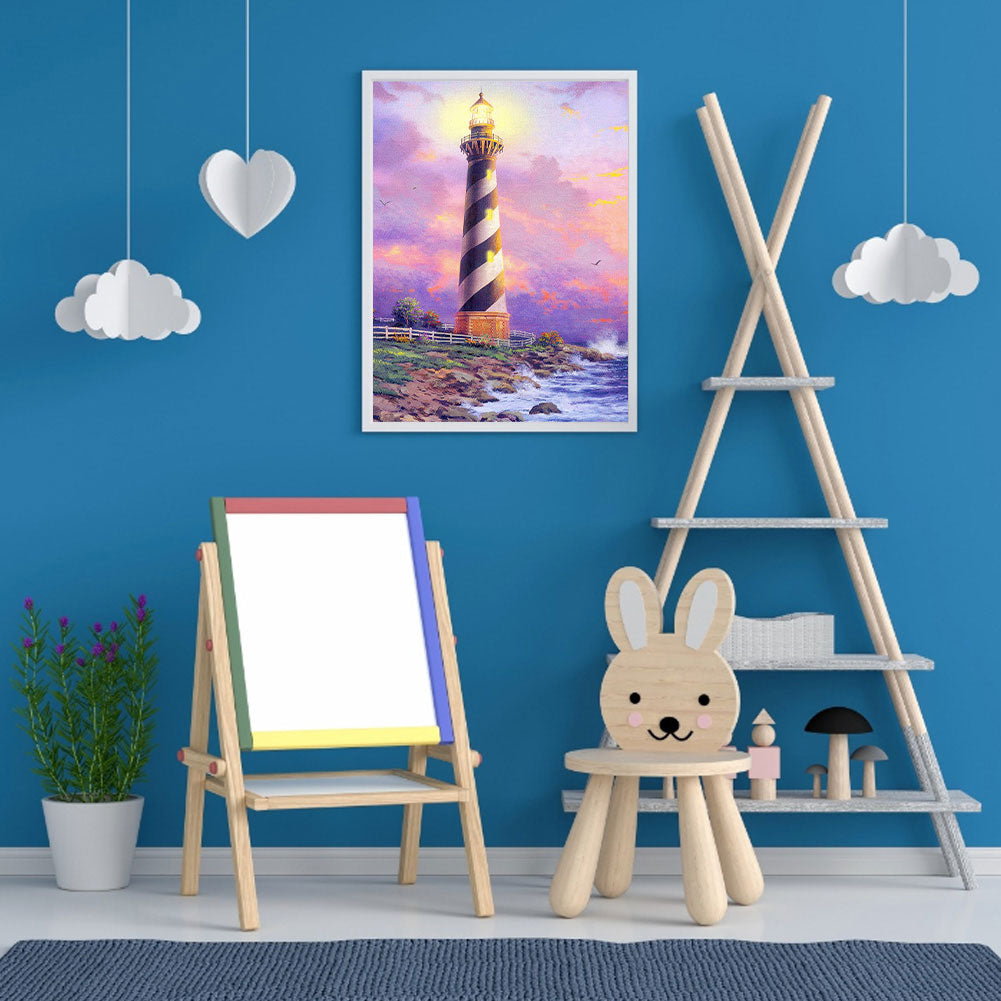 Seaside Lighthouse - Full Round Drill Diamond Painting 40*50CM