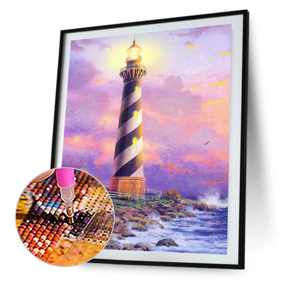 Seaside Lighthouse - Full Round Drill Diamond Painting 40*50CM