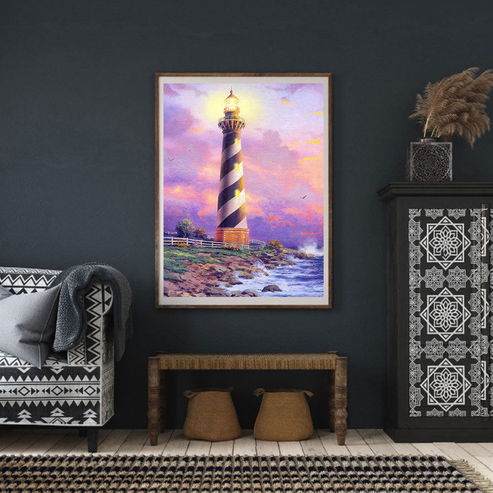 Seaside Lighthouse - Full Round Drill Diamond Painting 40*50CM