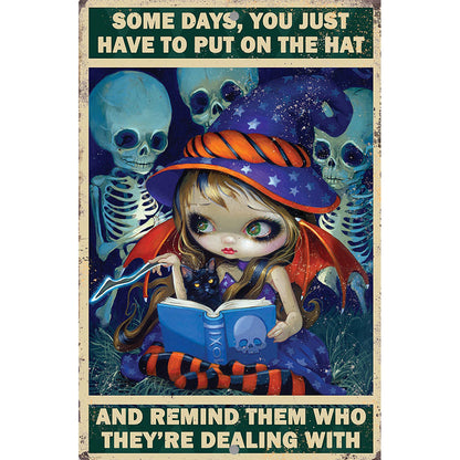 Big Eyes Doll English Poster Painting - Full Round Drill Diamond Painting 40*50CM