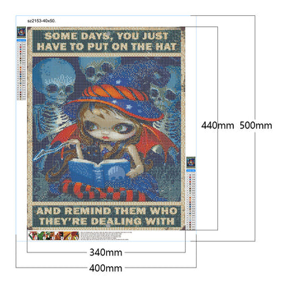 Big Eyes Doll English Poster Painting - Full Round Drill Diamond Painting 40*50CM