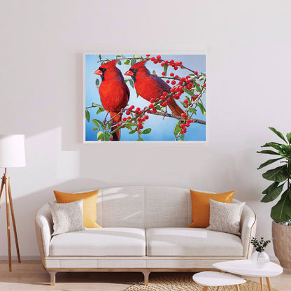 Cardinals - Full Round Drill Diamond Painting 60*50CM