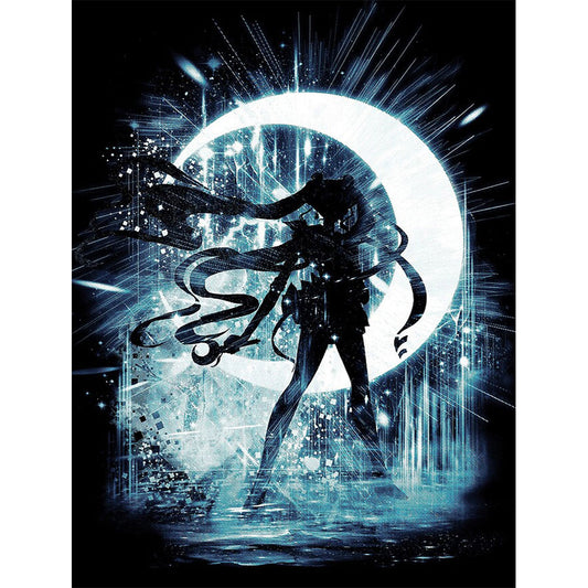 Sailor Moon Silhouette - Full Round Drill Diamond Painting 30*40CM