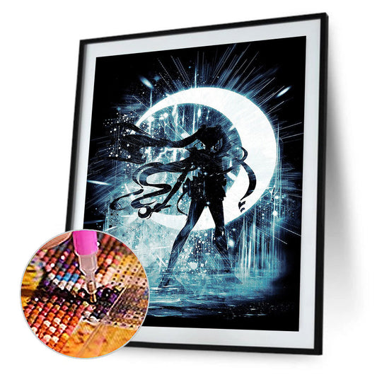 Sailor Moon Silhouette - Full Round Drill Diamond Painting 30*40CM