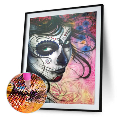 Skull Girl - Full Round Drill Diamond Painting 30*40CM