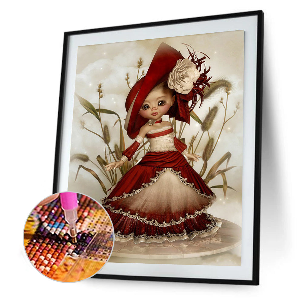 Big Eyes Girl - Full Round Drill Diamond Painting 40*50CM