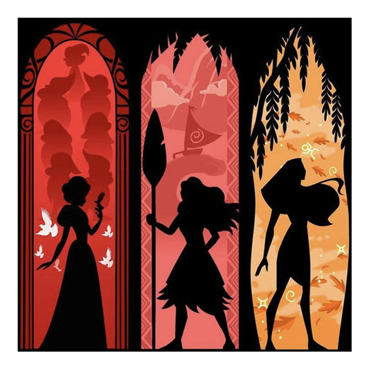 Disney Princess Silhouette - Full Round Drill Diamond Painting 50*50CM