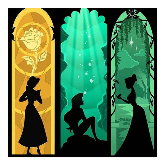 Disney Princess Silhouette - Full Round Drill Diamond Painting 50*50CM