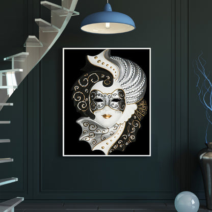 Mask Woman - Full Round Drill Diamond Painting 50*60CM