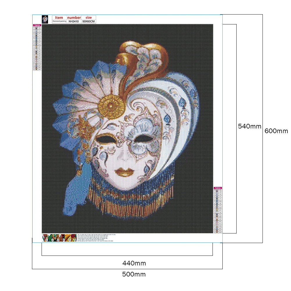 Mask Woman - Full Round Drill Diamond Painting 50*60CM