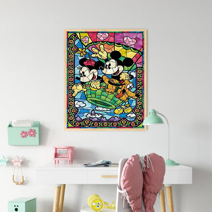 Stained Glass Mickey Mouse - Full Round Drill Diamond Painting 40*50CM