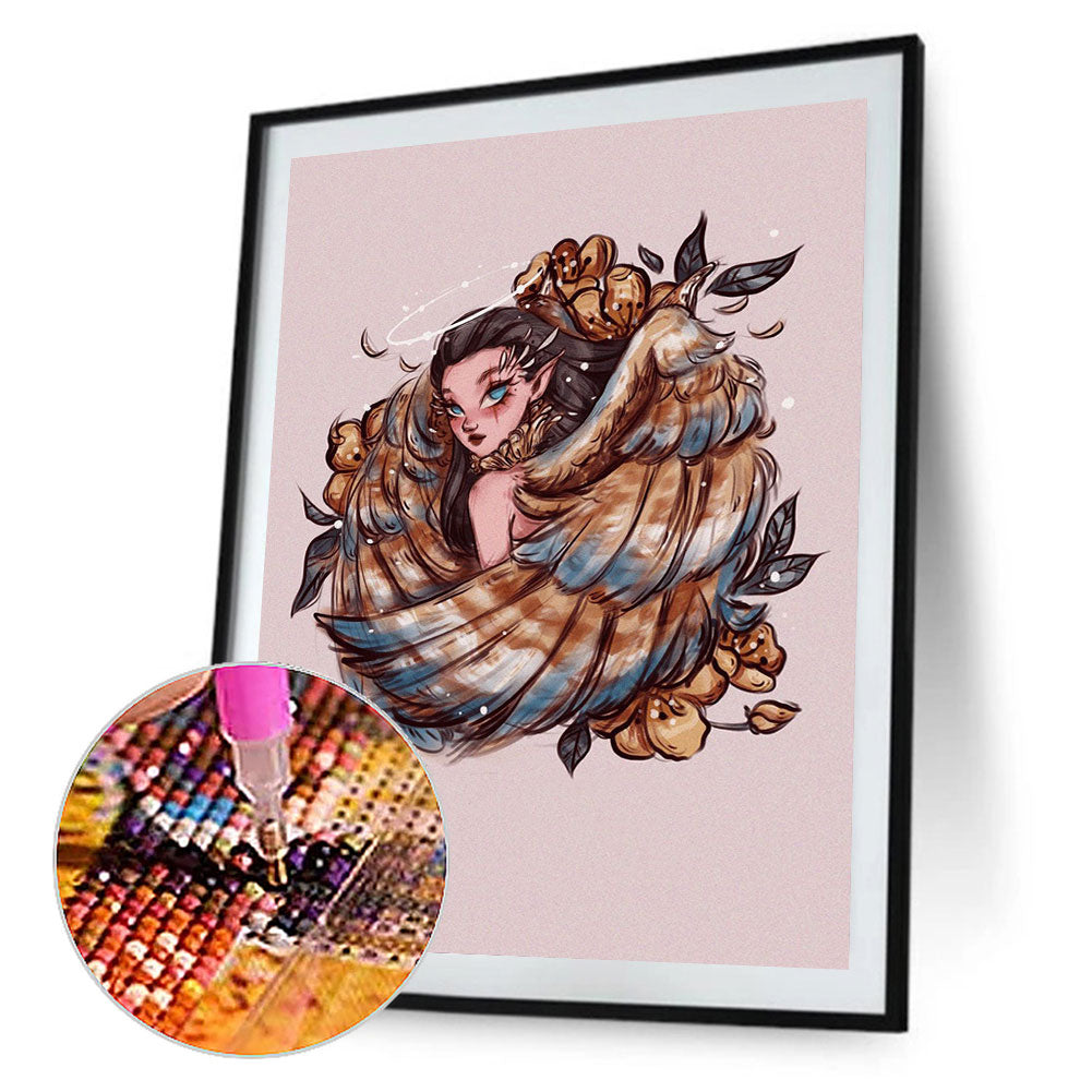 Illustration Girl - Full Round Drill Diamond Painting 40*60CM