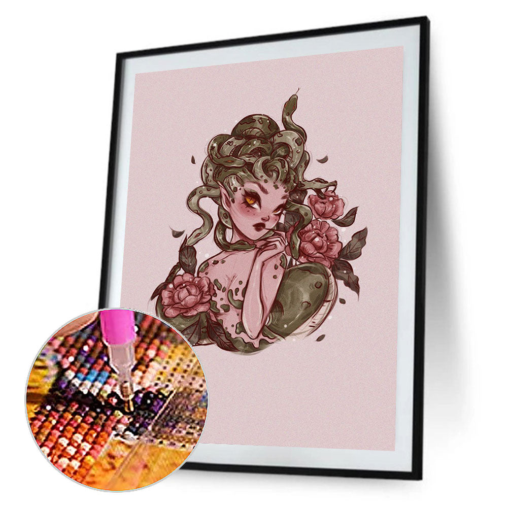 Illustration Girl - Full Round Drill Diamond Painting 40*60CM