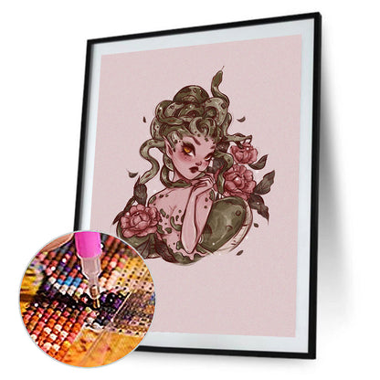 Illustration Girl - Full Round Drill Diamond Painting 40*60CM