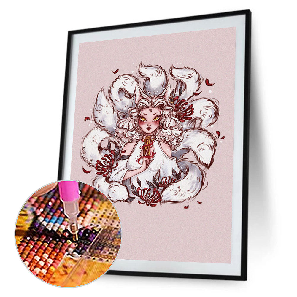 Illustration Girl - Full Round Drill Diamond Painting 40*60CM