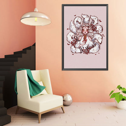 Illustration Girl - Full Round Drill Diamond Painting 40*60CM